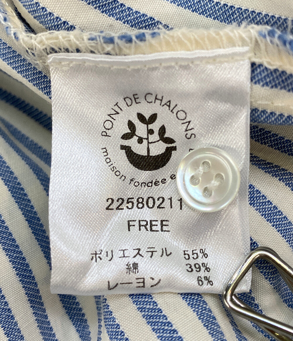 美品 PONT DE CHALONS ポンデシャロン 長袖シャツ ブラウス ストライプ 22580211 レディース SIZE F