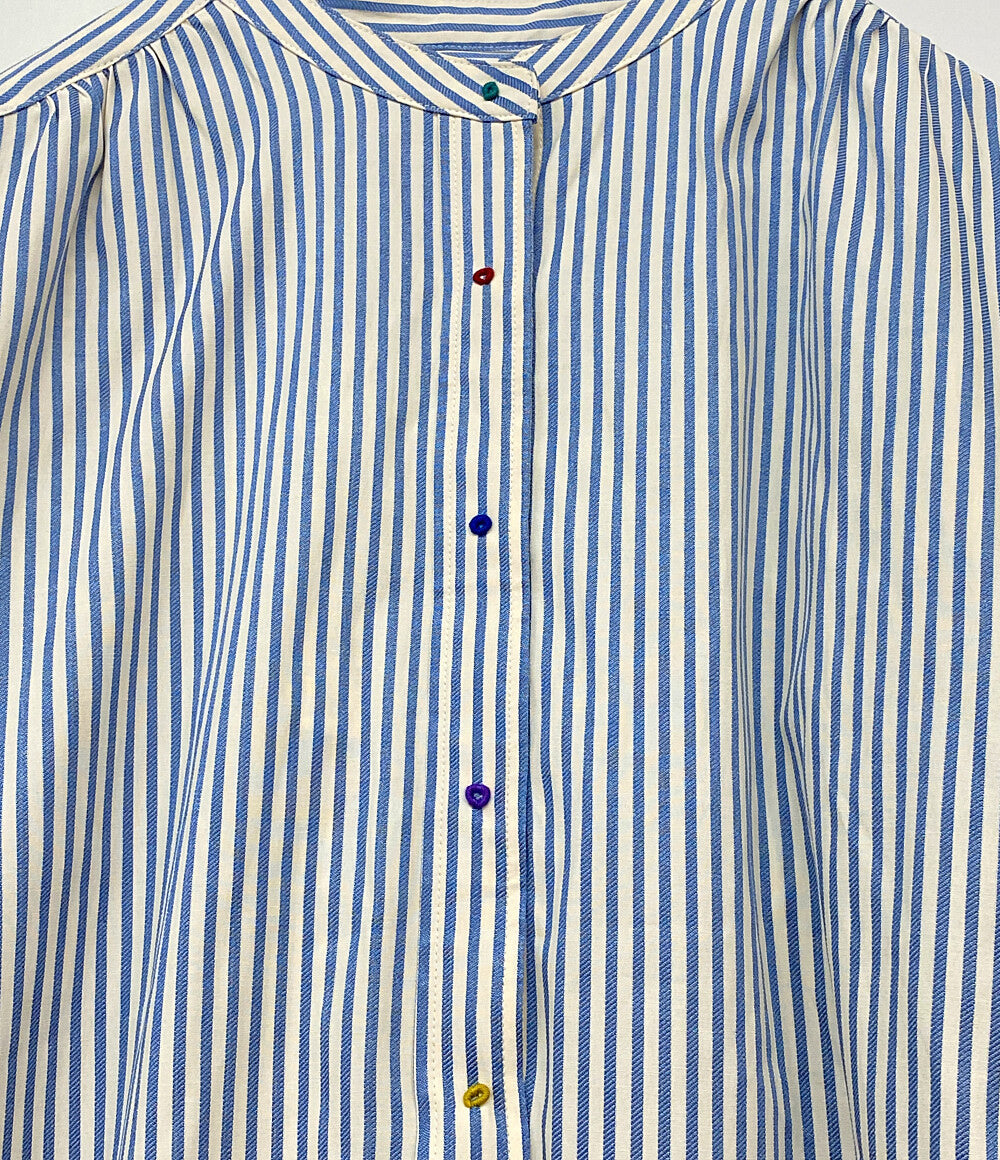美品 PONT DE CHALONS ポンデシャロン 長袖シャツ ブラウス ストライプ 22580211 レディース SIZE F