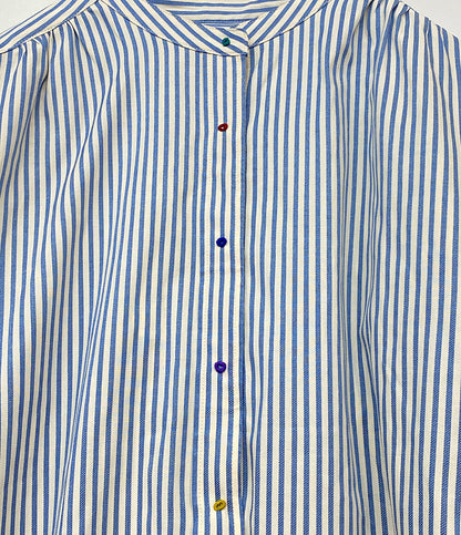 美品 PONT DE CHALONS ポンデシャロン 長袖シャツ ブラウス ストライプ 22580211 レディース SIZE F