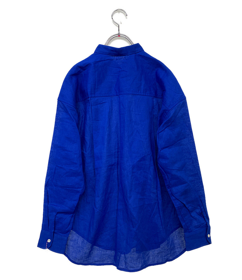 美品 PONT DE CHALONS ポンデシャロン 長袖シャツ ブラウス ブルー リネン 22430911 レディース SIZE F