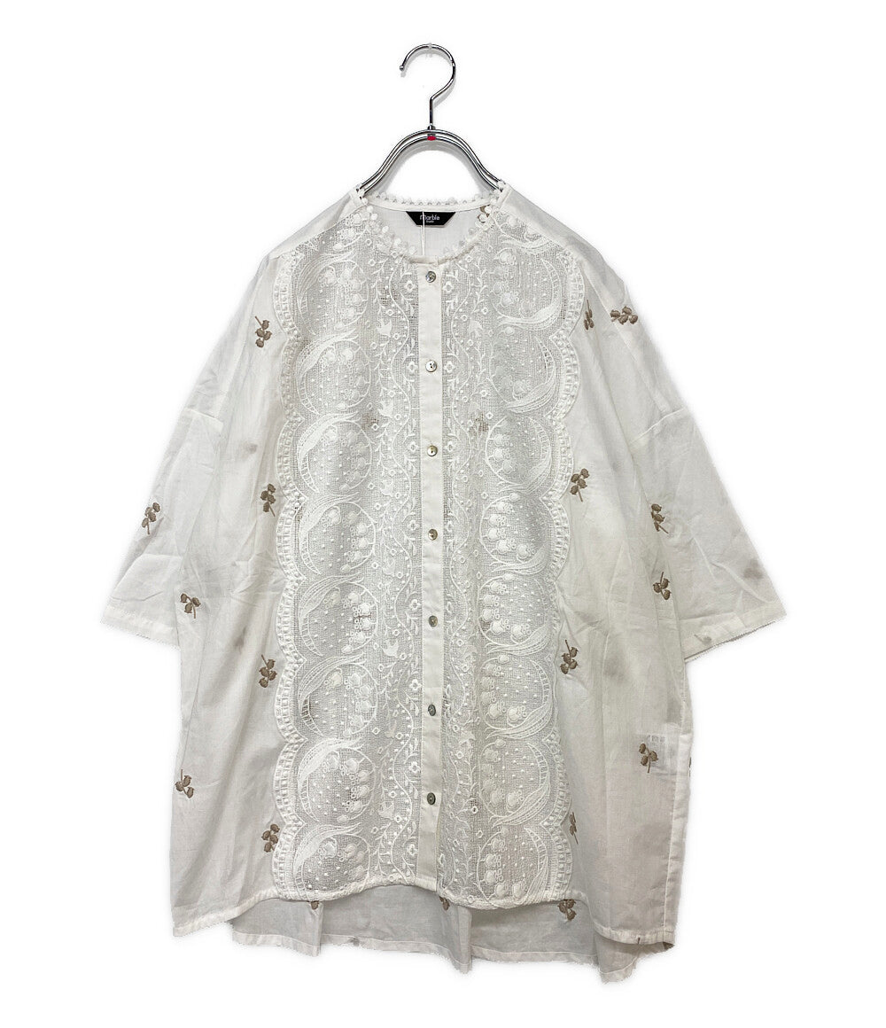 美品 marble SUD マーブルシュッド ブラウス スズラン レース ホワイト 05GM069066 レディース SIZE -