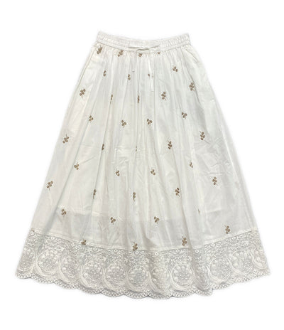 美品 marble SUD マーブルシュッド スズランレース ギャザースカート ホワイト 07GM069069 レディース SIZE -