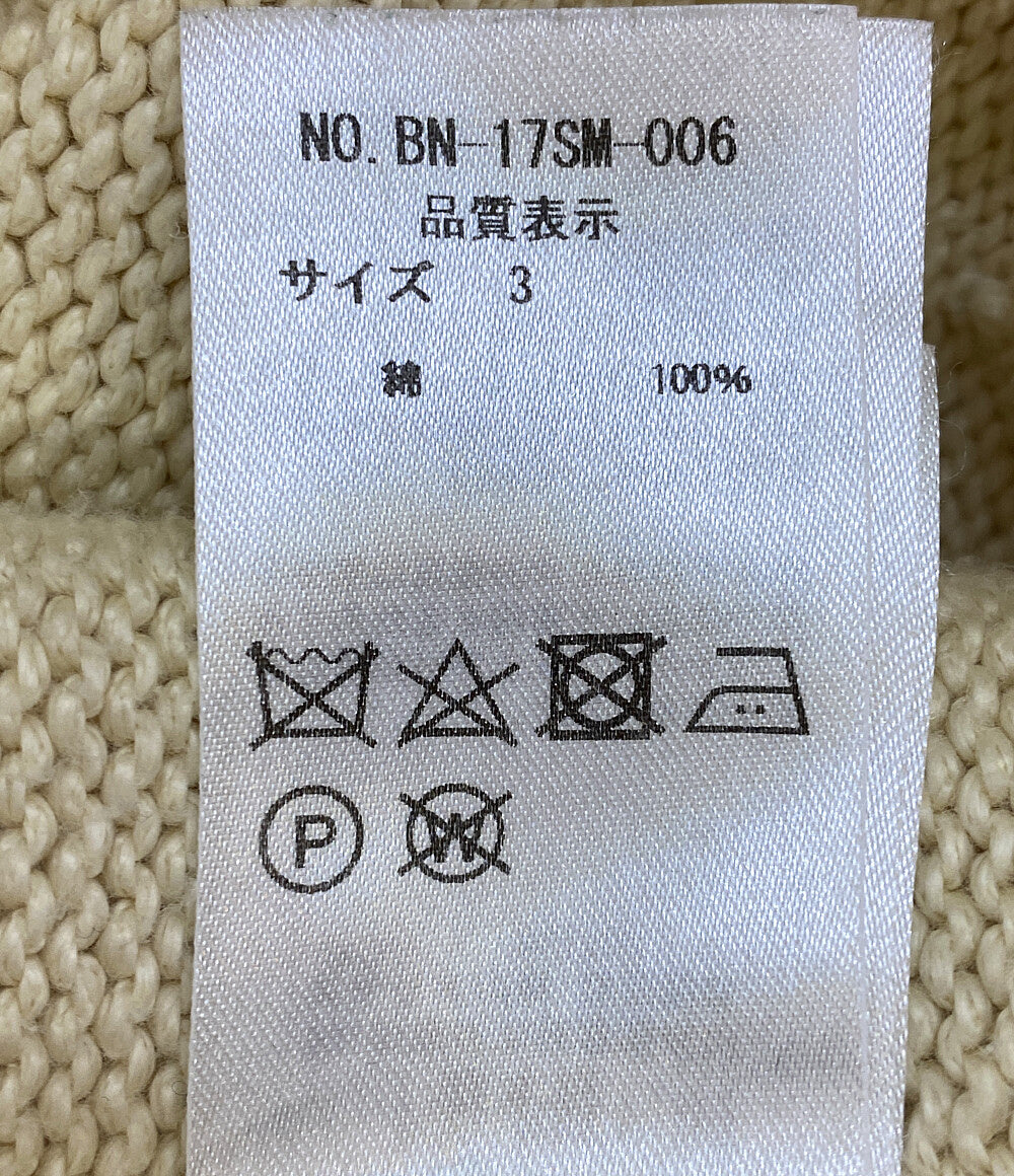 美品 BATONER バトナー ニット BN-17SM-006 アイボリー メンズ SIZE 3