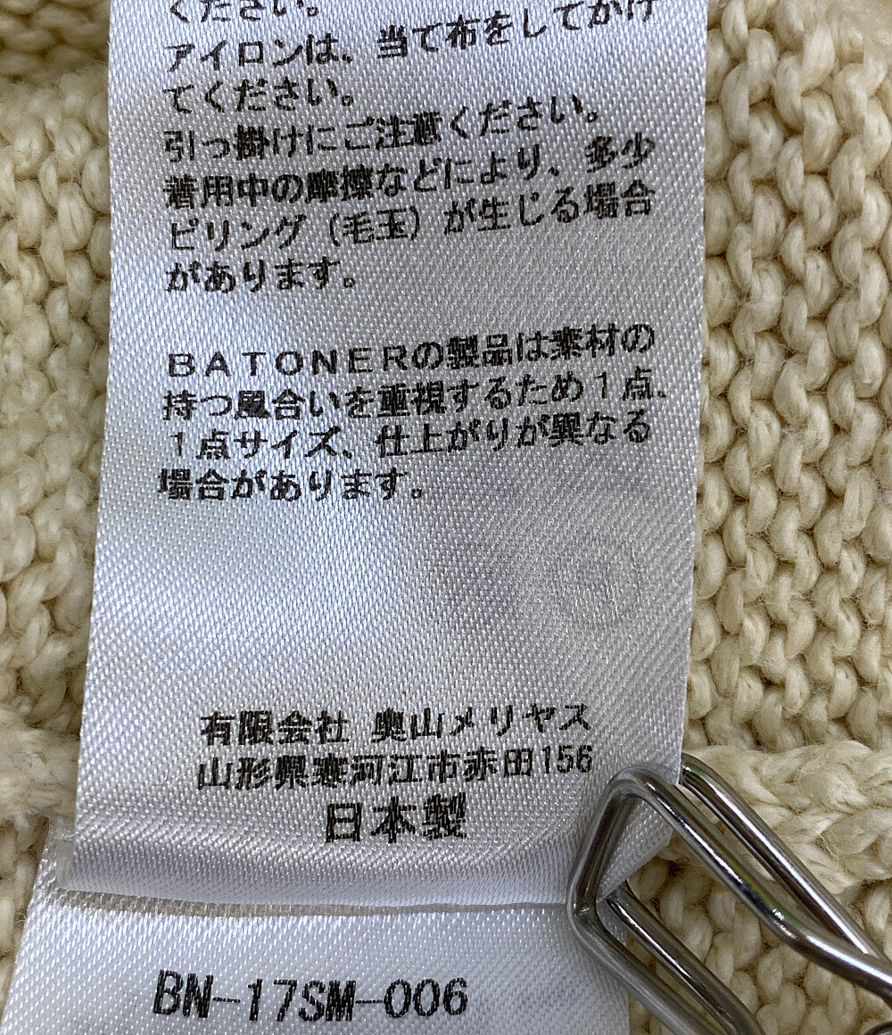 美品 BATONER バトナー ニット BN-17SM-006 アイボリー メンズ SIZE 3