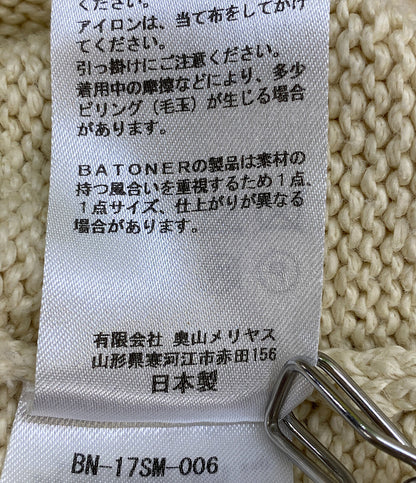 美品 BATONER バトナー ニット BN-17SM-006 アイボリー メンズ SIZE 3