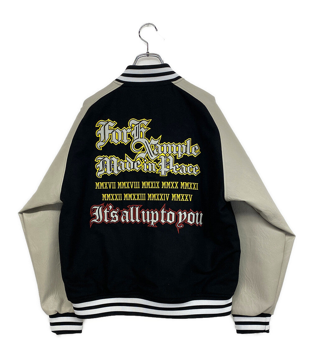 美品 Majestic／EXAMPLE エグザンプル スタジャン ブルゾン ブラック メンズ SIZE M マジェスティック