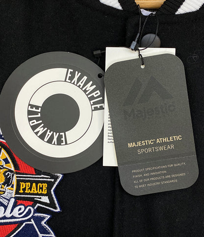 美品 Majestic／EXAMPLE エグザンプル スタジャン ブルゾン ブラック メンズ SIZE M マジェスティック