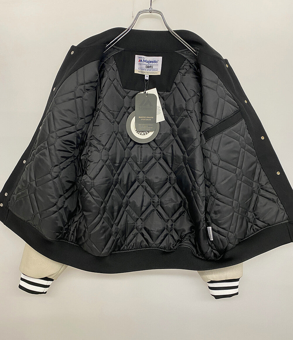 美品 Majestic／EXAMPLE エグザンプル スタジャン ブルゾン ブラック メンズ SIZE M マジェスティック