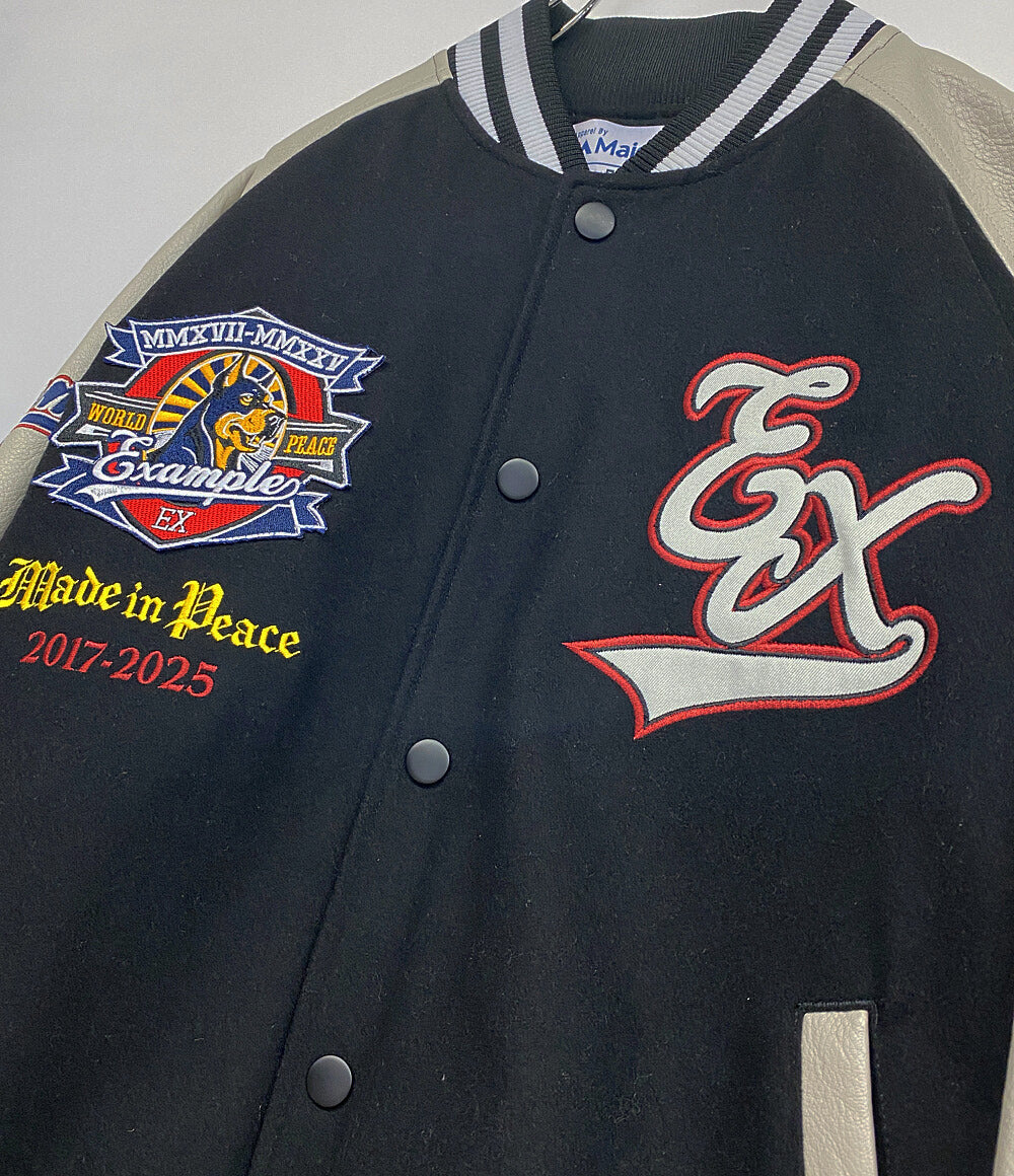 美品 Majestic／EXAMPLE エグザンプル スタジャン ブルゾン ブラック メンズ SIZE M マジェスティック