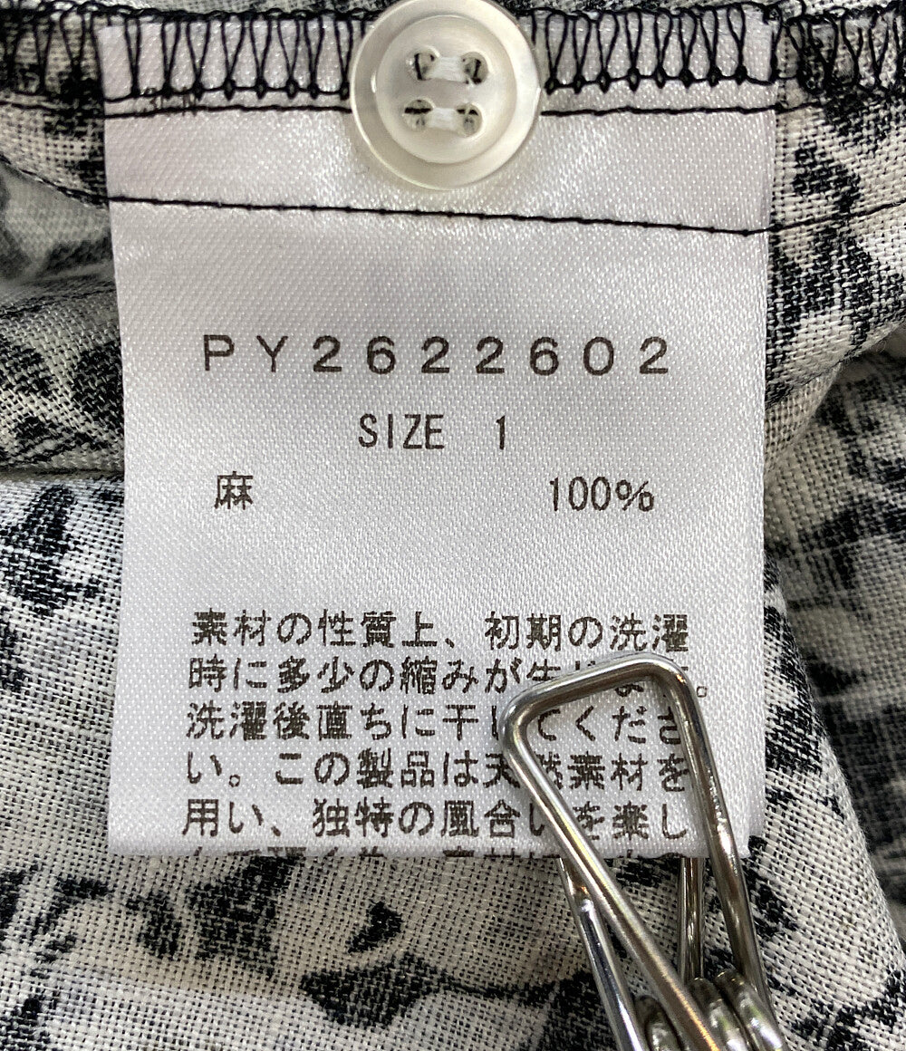 美品 Shower Party シャワーパーティー 半袖ワンピース ブラック 花 リバティ PY2622602 レディース SIZE 1