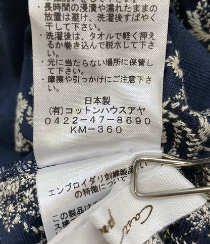 美品 Cotton House Aya castle combe garden 　 コットンハウスアヤ カッスルクームガーデン 長袖ブラウス 花 LVCB09049HM レディース SIZE M