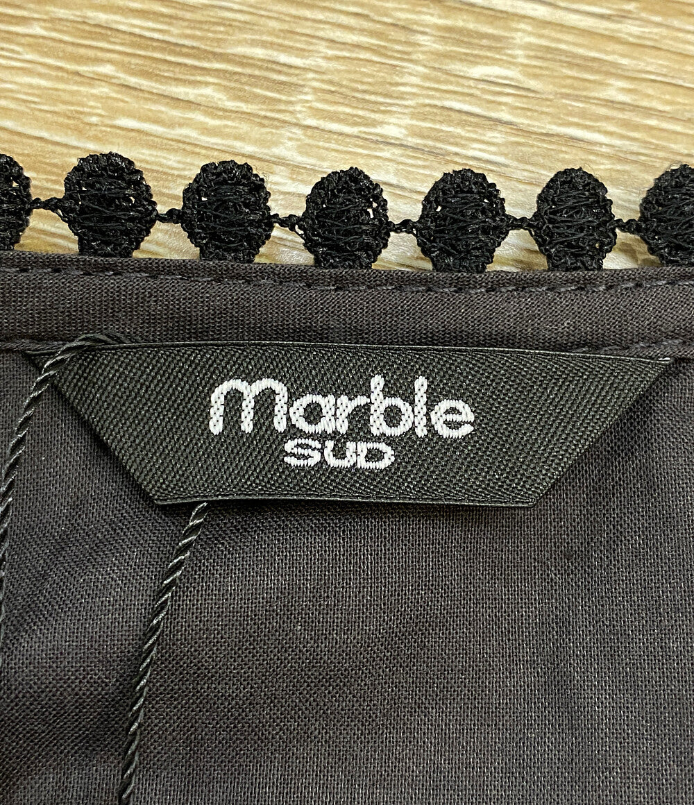 marble SUD マーブルシュッド ブラウス スズラン レース ブラック 05GM069066 レディース SIZE -