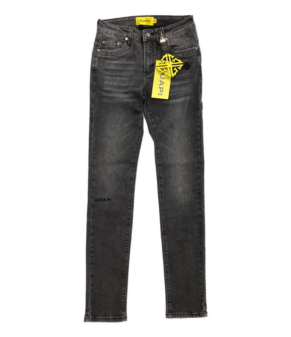 美品 GUAPI グアピ デニムパンツ ブラック スキニー メンズ SIZE 28