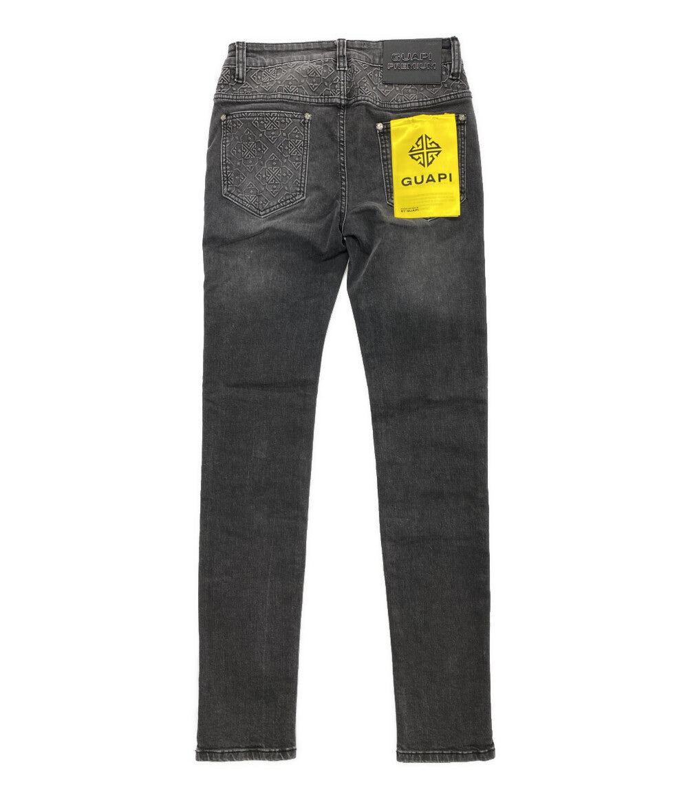 美品 GUAPI グアピ デニムパンツ ブラック スキニー メンズ SIZE 28