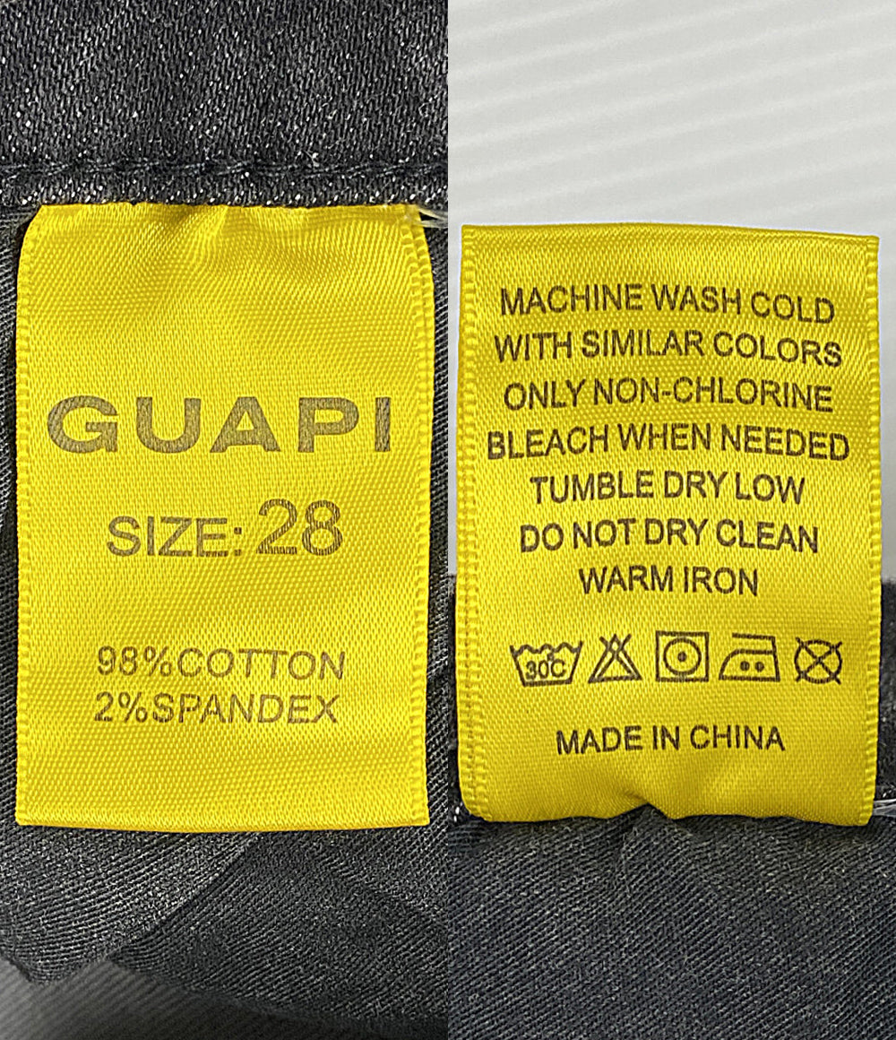 美品 GUAPI グアピ デニムパンツ ブラック スキニー メンズ SIZE 28
