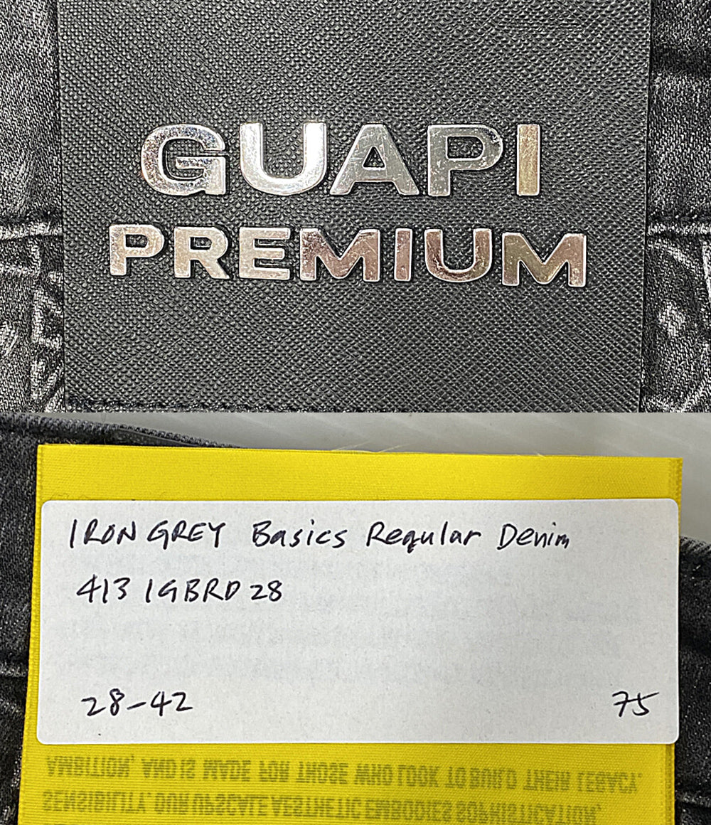 美品 GUAPI グアピ デニムパンツ ブラック スキニー メンズ SIZE 28
