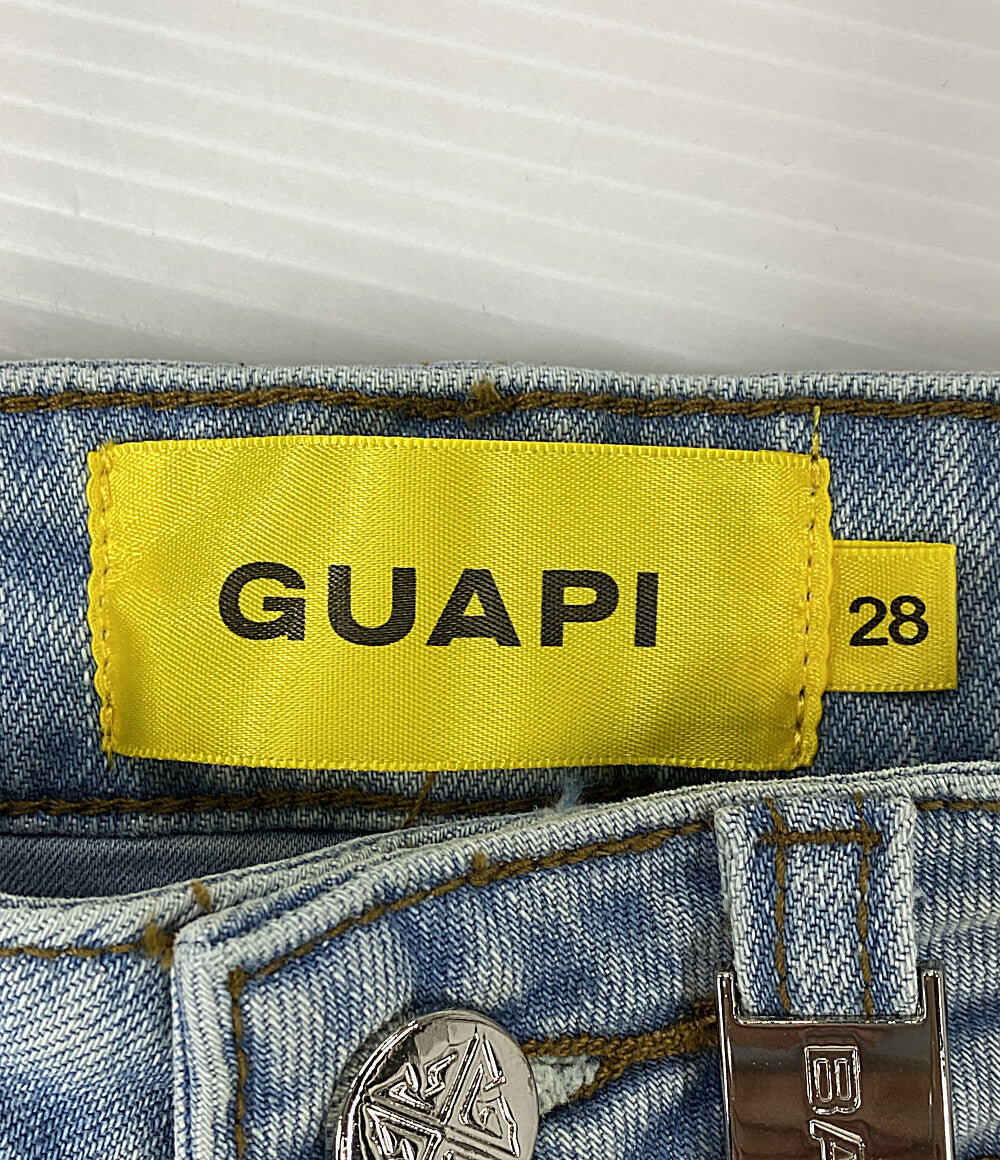 美品 GUAPI グアピ デニムフレアパンツ ライトブルー スキニー メンズ SIZE 28