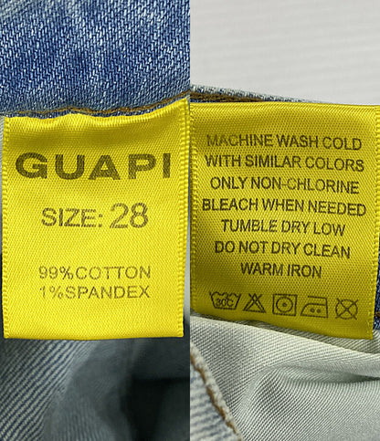 美品 GUAPI グアピ デニムフレアパンツ ライトブルー スキニー メンズ SIZE 28