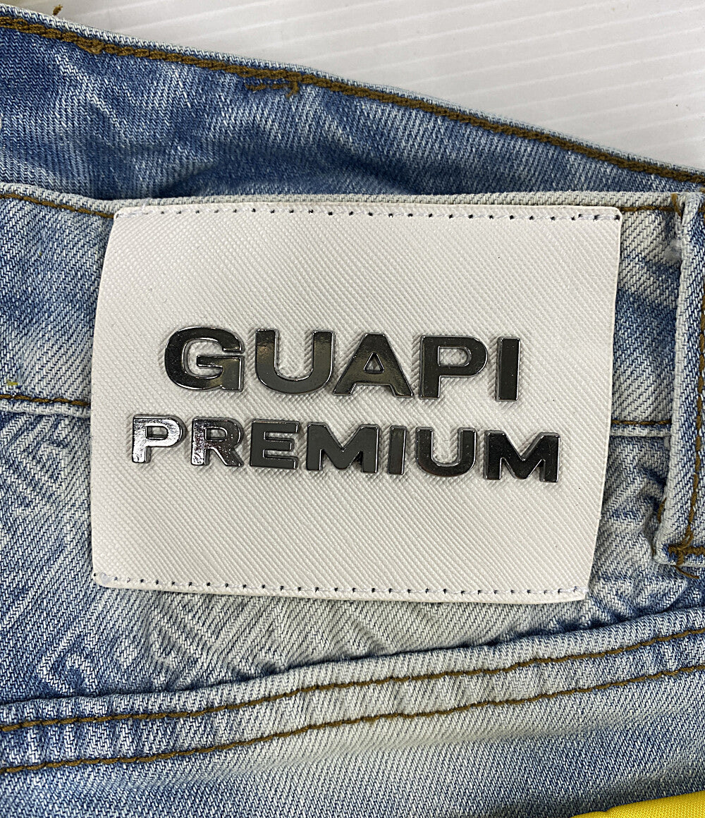 美品 GUAPI グアピ デニムフレアパンツ ライトブルー スキニー メンズ SIZE 28