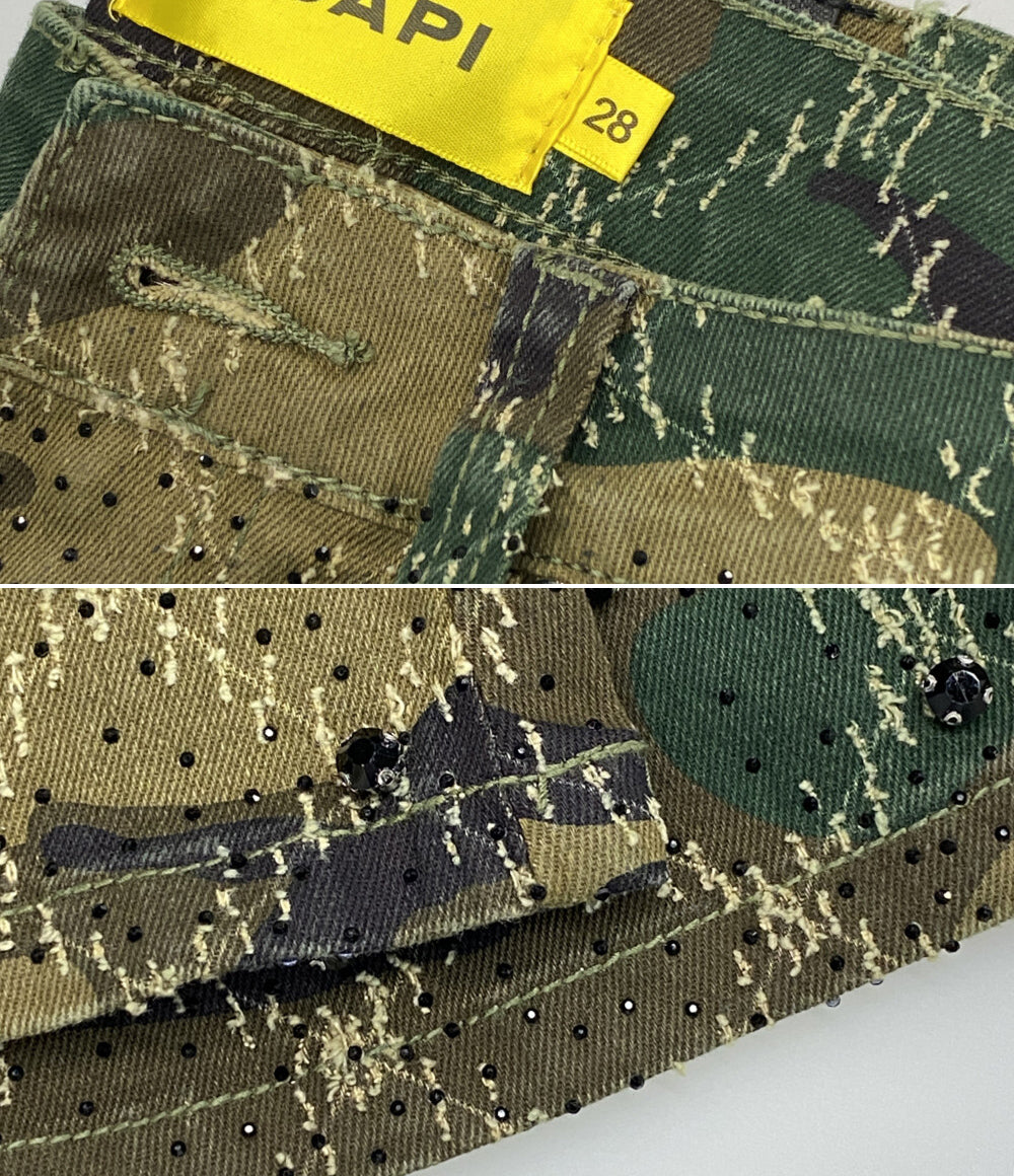 GUAPI グアピ デニムパンツ カモ ラインストーン メンズ SIZE 28