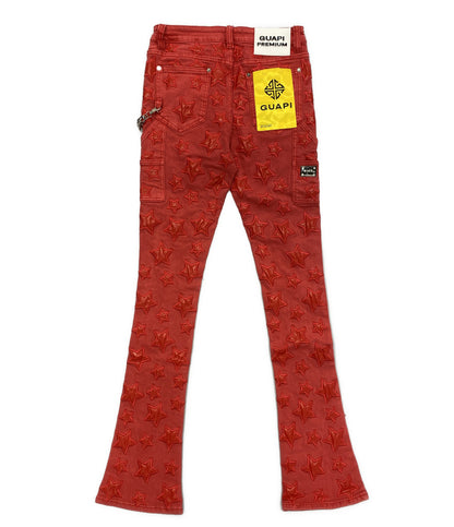 美品 GUAPI グアピ デニムパンツ チェーン付き レッド メンズ SIZE 30