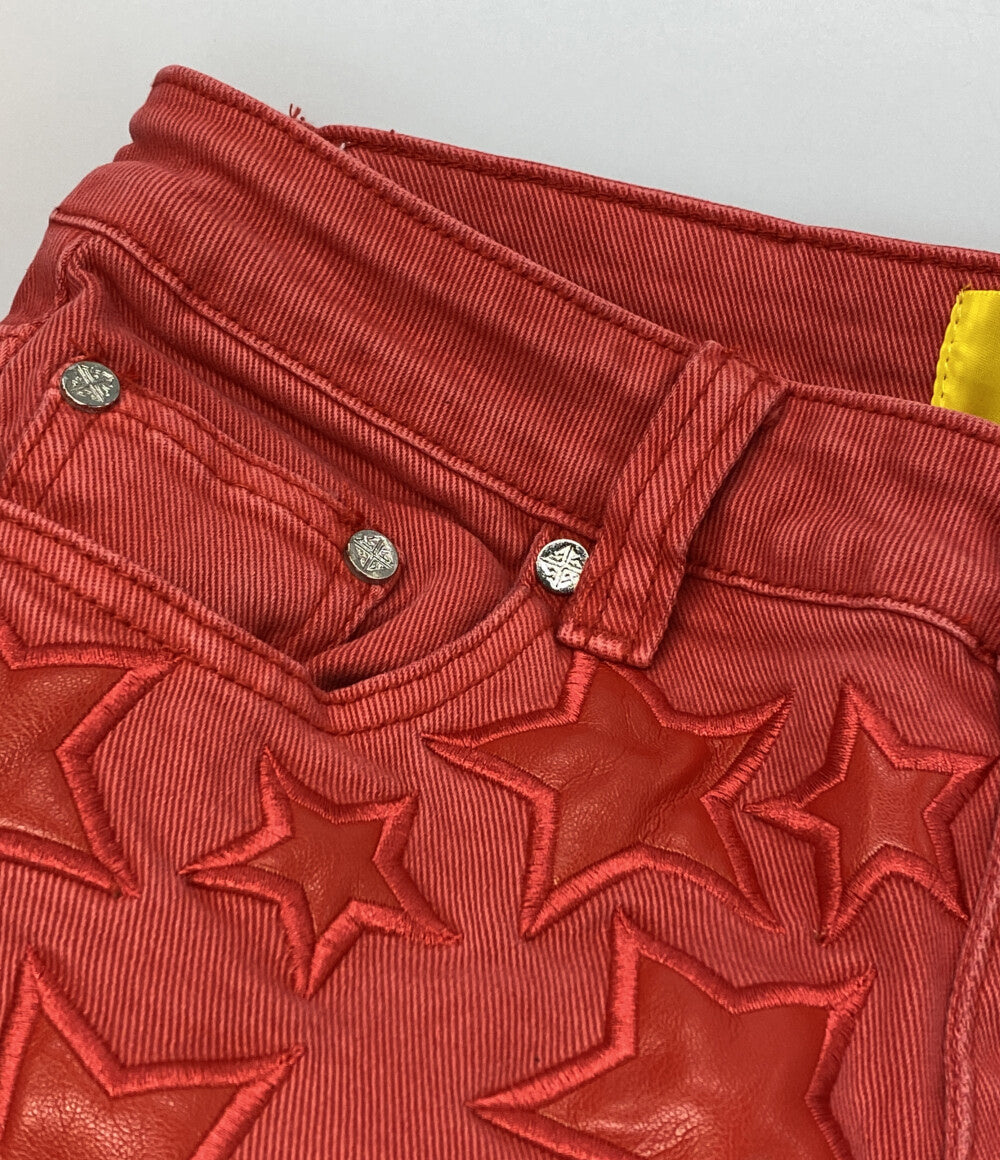 美品 GUAPI グアピ デニムパンツ チェーン付き レッド メンズ SIZE 30