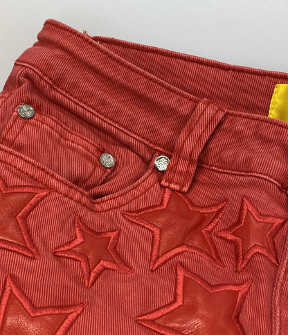 美品 GUAPI グアピ デニムパンツ チェーン付き レッド メンズ SIZE 30
