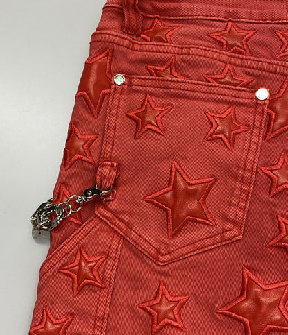 美品 GUAPI グアピ デニムパンツ チェーン付き レッド メンズ SIZE 30