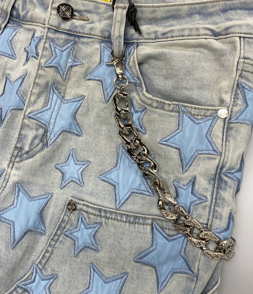 GUAPI グアピ デニムパンツ ブルー スター メンズ SIZE 32