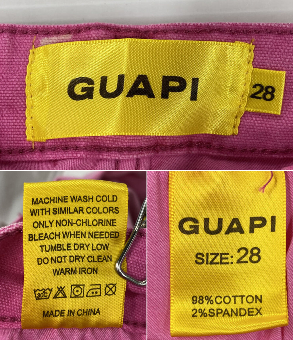 美品 GUAPI グアピ デニムパンツ ピンク スキニー メンズ SIZE 28
