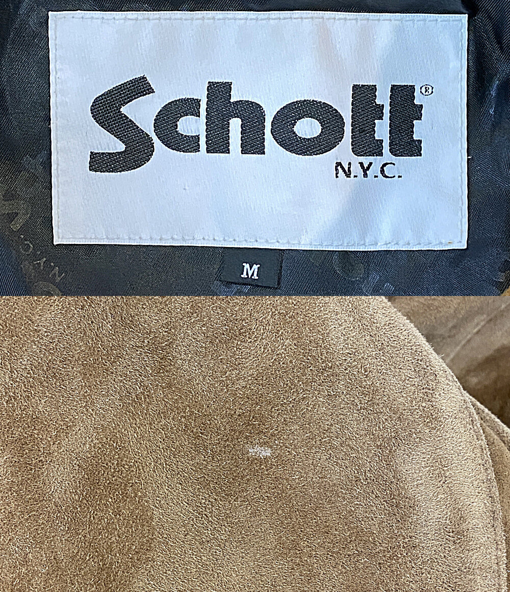 SCHOTT ライダースジャケット やぎ革スエード ブラウン 782-6150008 メンズ SIZE M ショット