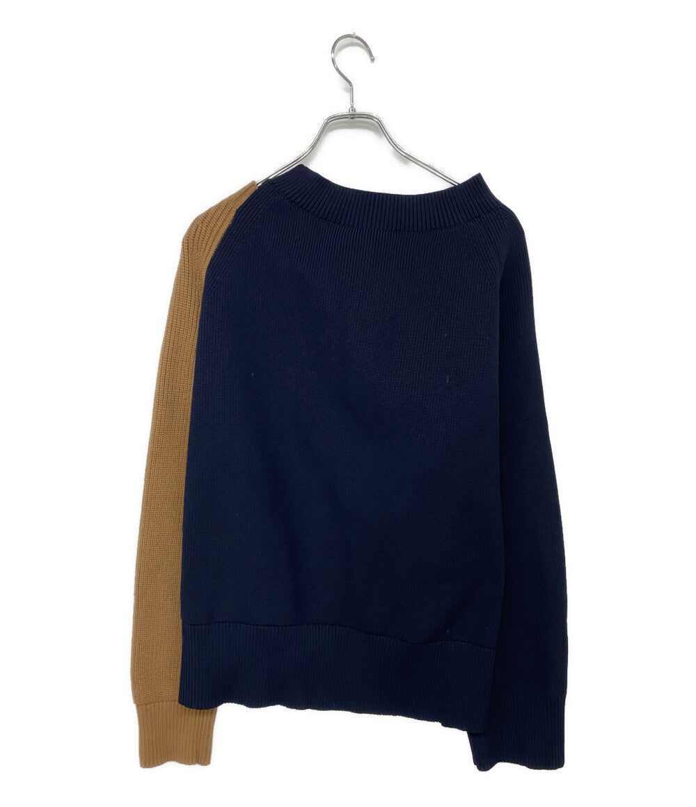 Jil sander 半袖ニット ヘンリーネック リネン ネイビー