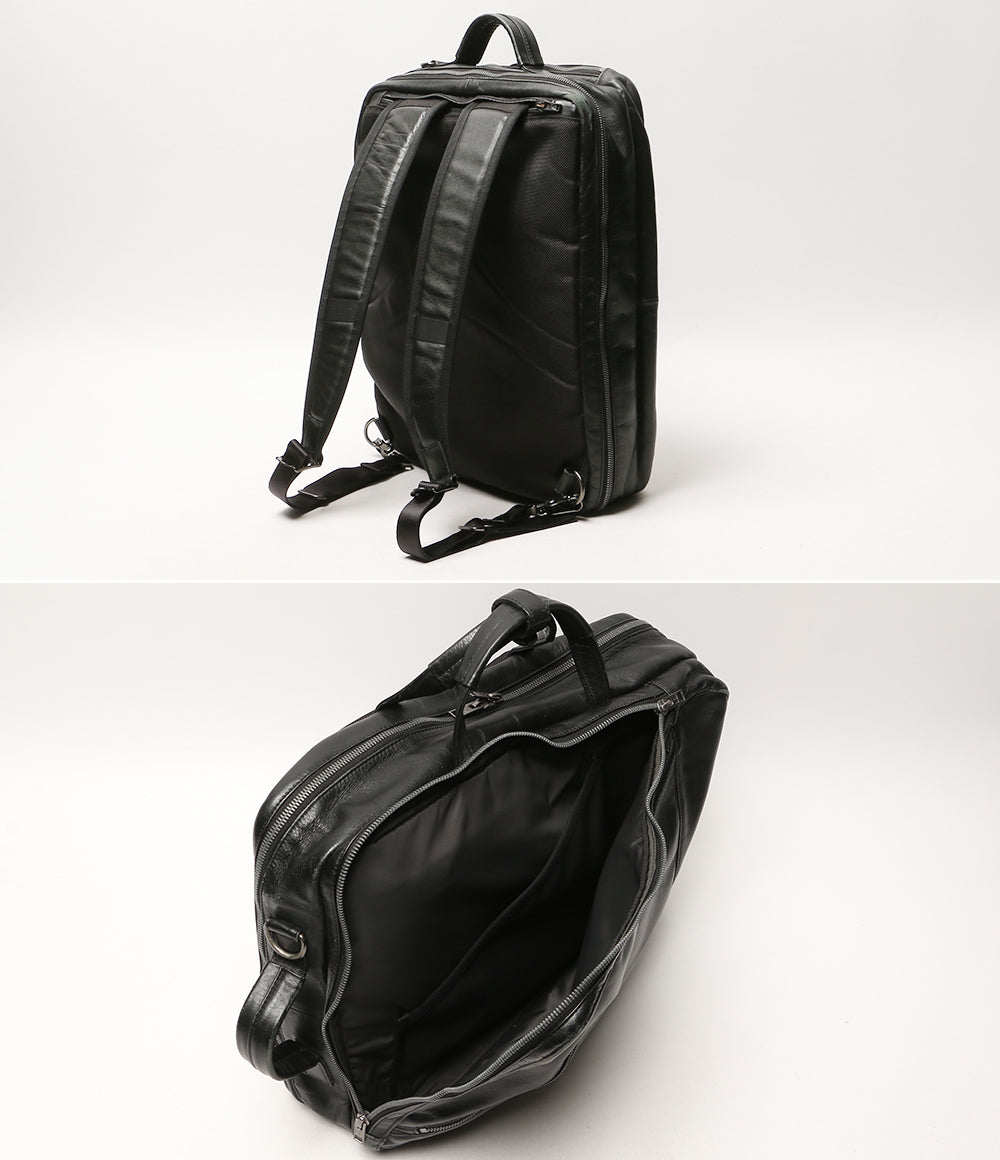 LUGGAGE LABEL ブリーフケース 3way レザー ブラック メンズ ラゲッジレーベル