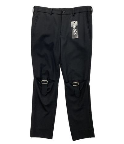 BLACK COMME des GARCONS パンツ カットアウト アジャスター スラックス AD2023 1L-P012 メンズ SIZE M ブラックコムデギャルソン