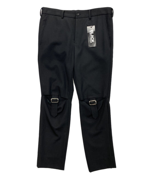 BLACK COMME des GARCONS パンツ カットアウト アジャスター スラックス AD2023 1L-P012 メンズ SIZE M ブラックコムデギャルソン