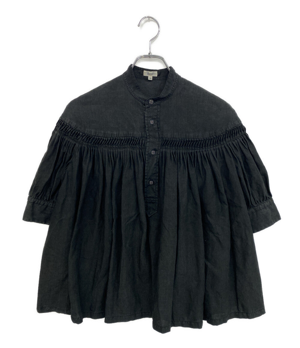 scye 半袖シャツ リネン高密度半袖タックシャツ 1219-31029 レディース SIZE 36 サイ