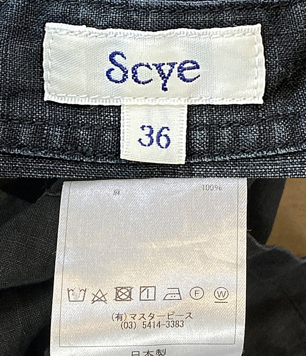 scye 半袖シャツ リネン高密度半袖タックシャツ 1219-31029 レディース SIZE 36 サイ