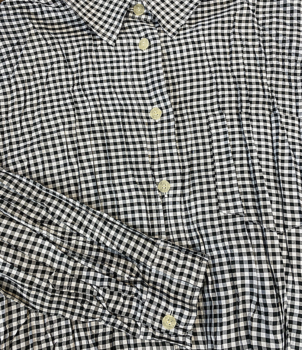 美品 PLEATS PLEASE 長袖シャツワンピース ギンガムチェック PP03-PJ863 レディース SIZE 3 プリーツプリーズ