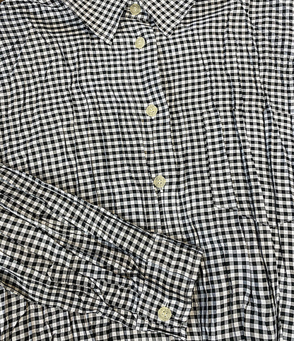 美品 PLEATS PLEASE 長袖シャツワンピース ギンガムチェック PP03-PJ863 レディース SIZE 3 プリーツプリーズ