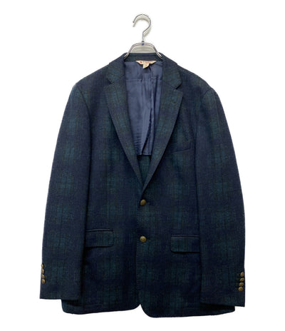 Brooks Brothers テーラードジャケット チェック ウール ネイビー グリーン メンズ SIZE M ブルックスブラザーズ