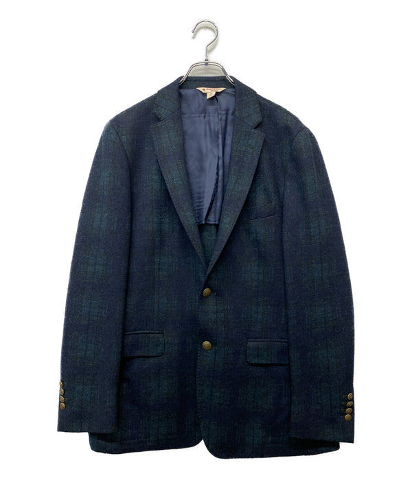 Brooks Brothers テーラードジャケット チェック ウール ネイビー グリーン メンズ SIZE M ブルックスブラザーズ