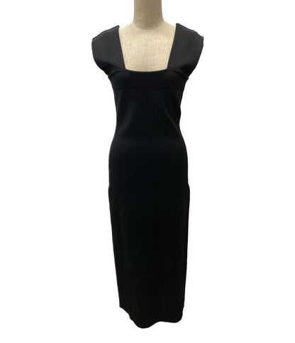 美品 Whim Gazette ニットタイトワンピ ノースリーブ WGZ1012209A0002 ブラック レディース SIZE F ウィム ガゼット