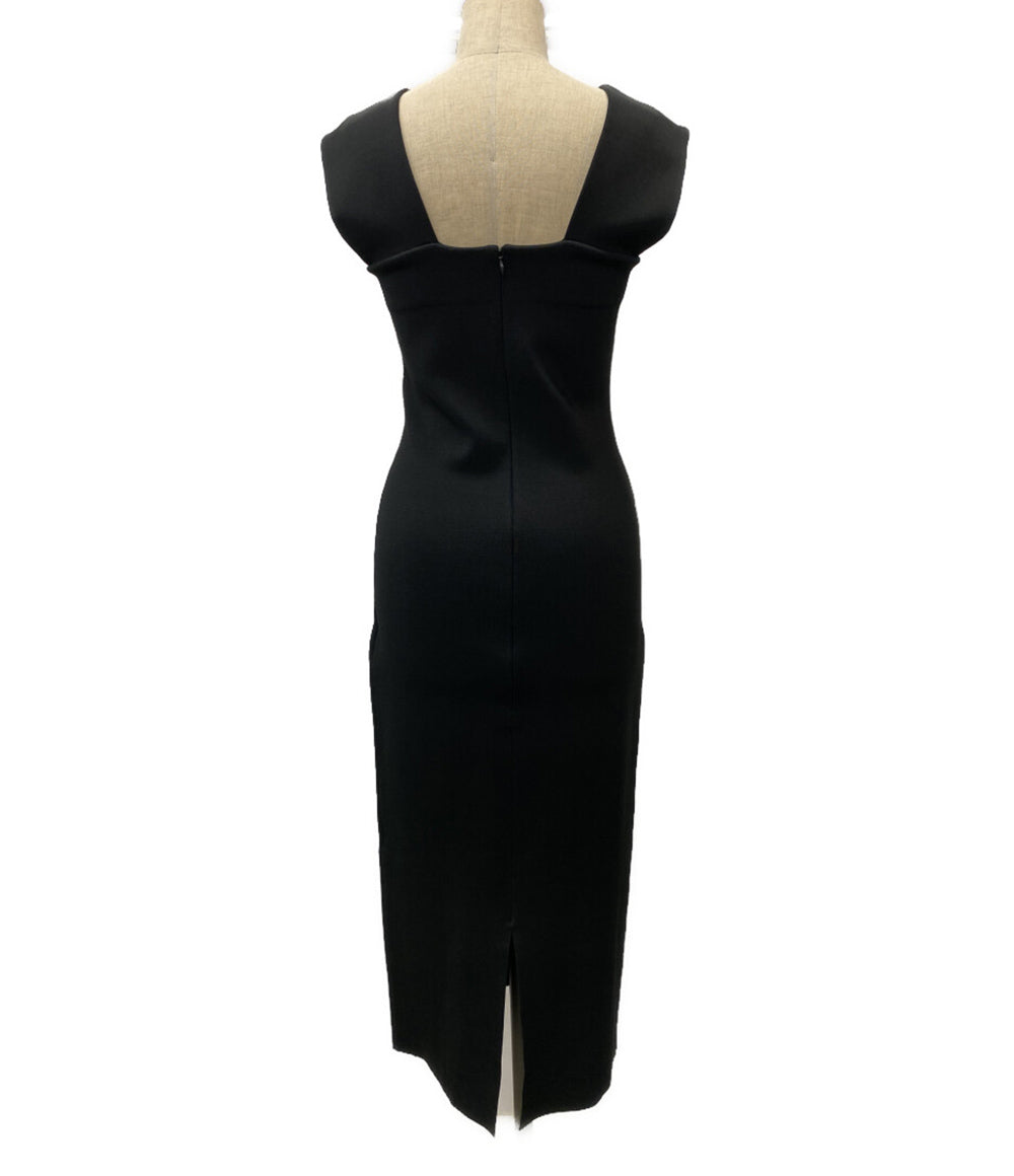 美品 Whim Gazette ニットタイトワンピ ノースリーブ WGZ1012209A0002 ブラック レディース SIZE F ウィム ガゼット
