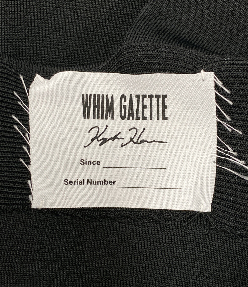 美品 Whim Gazette ニットタイトワンピ ノースリーブ WGZ1012209A0002 ブラック レディース SIZE F ウィム ガゼット