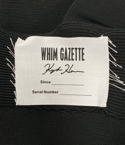 美品 Whim Gazette ニットタイトワンピ ノースリーブ WGZ1012209A0002 ブラック レディース SIZE F ウィム ガゼット