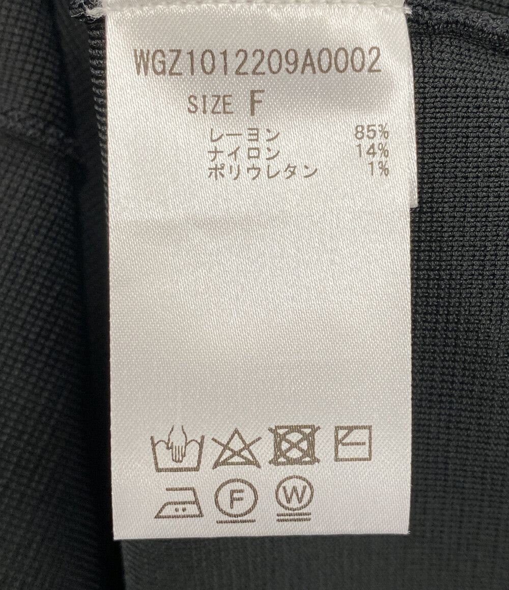美品 Whim Gazette ニットタイトワンピ ノースリーブ WGZ1012209A0002 ブラック レディース SIZE F ウィム ガゼット