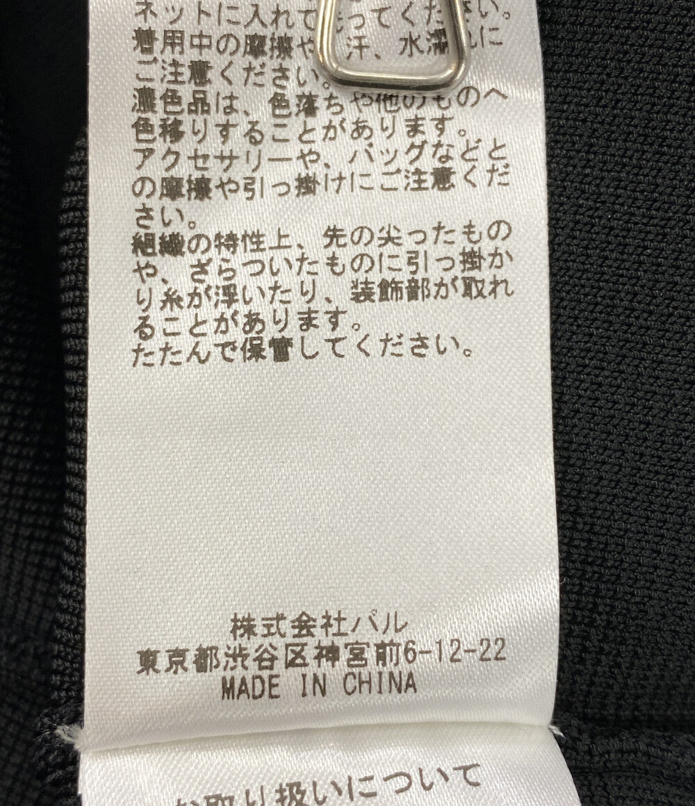 美品 Whim Gazette ニットタイトワンピ ノースリーブ WGZ1012209A0002 ブラック レディース SIZE F ウィム ガゼット