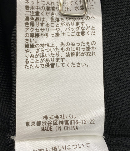 美品 Whim Gazette ニットタイトワンピ ノースリーブ WGZ1012209A0002 ブラック レディース SIZE F ウィム ガゼット