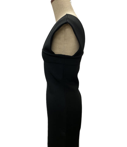 美品 Whim Gazette ニットタイトワンピ ノースリーブ WGZ1012209A0002 ブラック レディース SIZE F ウィム ガゼット