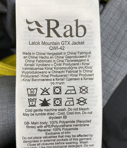 美品 Rab ラブ マウンテンジャケット QWI-42 Latok Mountain GTX Jacket メンズ SIZE M